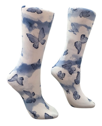 Soxtrot Knee High - Chambray Butterfly