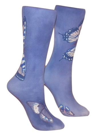 Soxtrot Knee High - Denim Butterfly