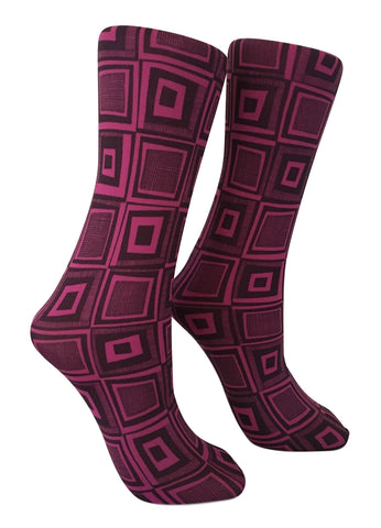 Soxtrot Knee High - Cool Squared Magenta